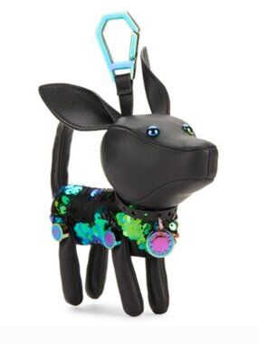 Kendall & Kylie Dog Sequin Rainbow Keychain NWT